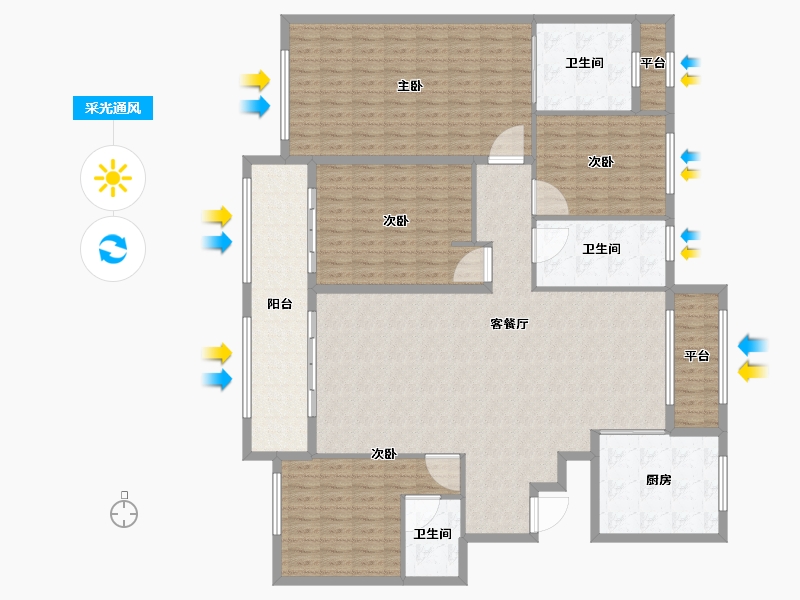 山东省-潍坊市-恒信弥水春风-185.25-户型库-采光通风