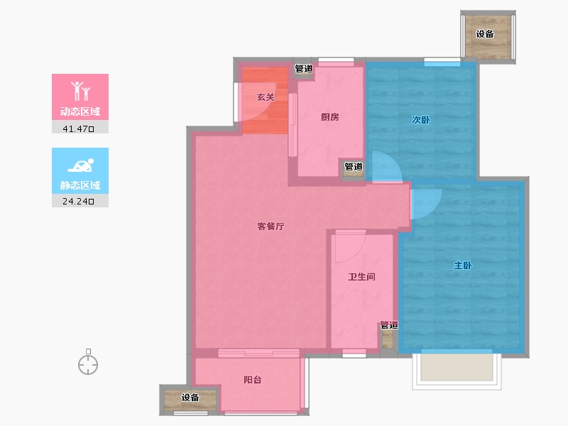 江苏省-南京市-�Z悦名邸-62.00-户型库-动静分区