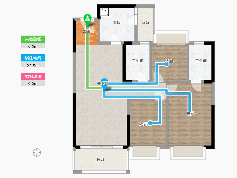 福建省-福州市-福清恒大御景半岛-96.01-户型库-动静线