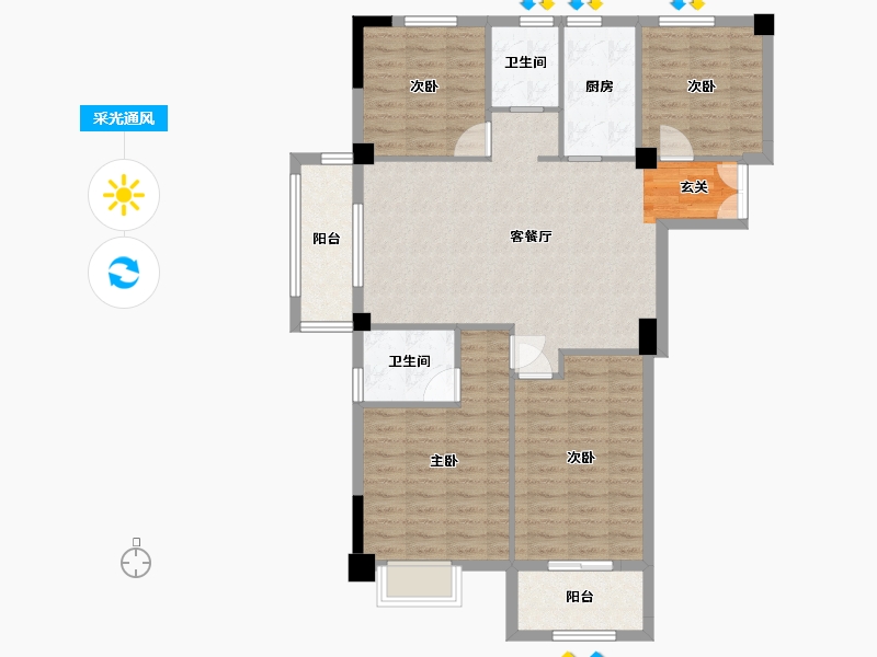 福建省-福州市-汤斜华郡-103.31-户型库-采光通风