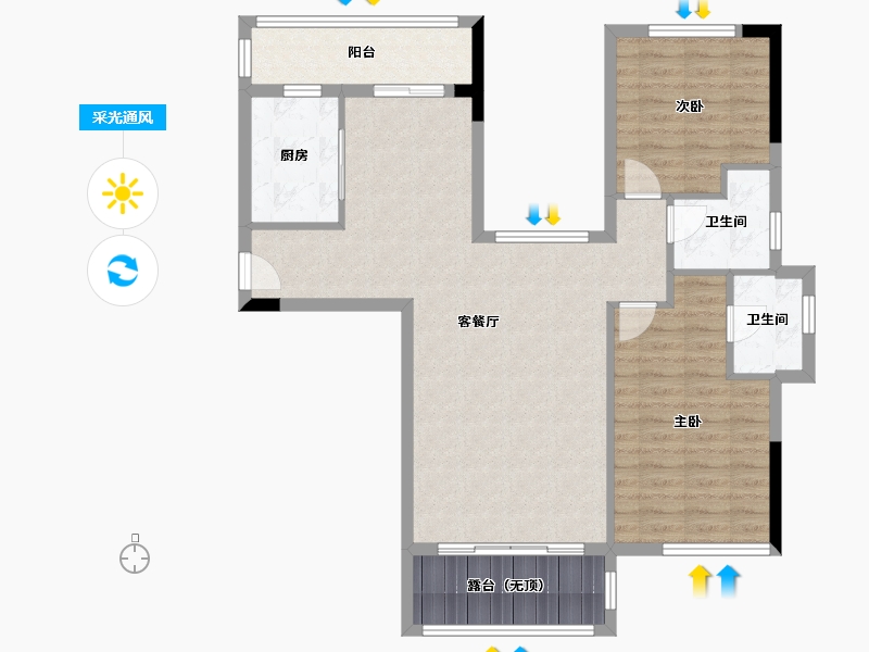 福建省-泉州市-卓辉东湖悦城-93.14-户型库-采光通风