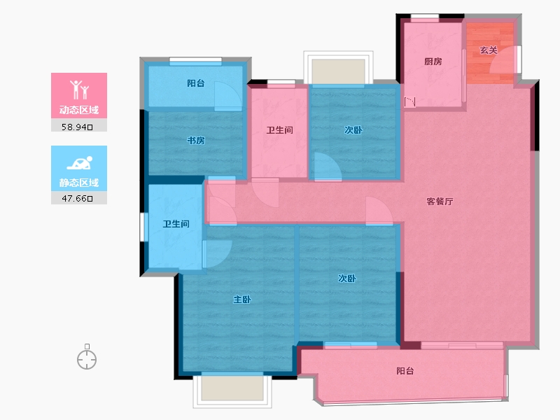 福建省-福州市-旭辉・江山�出-96.00-户型库-动静分区