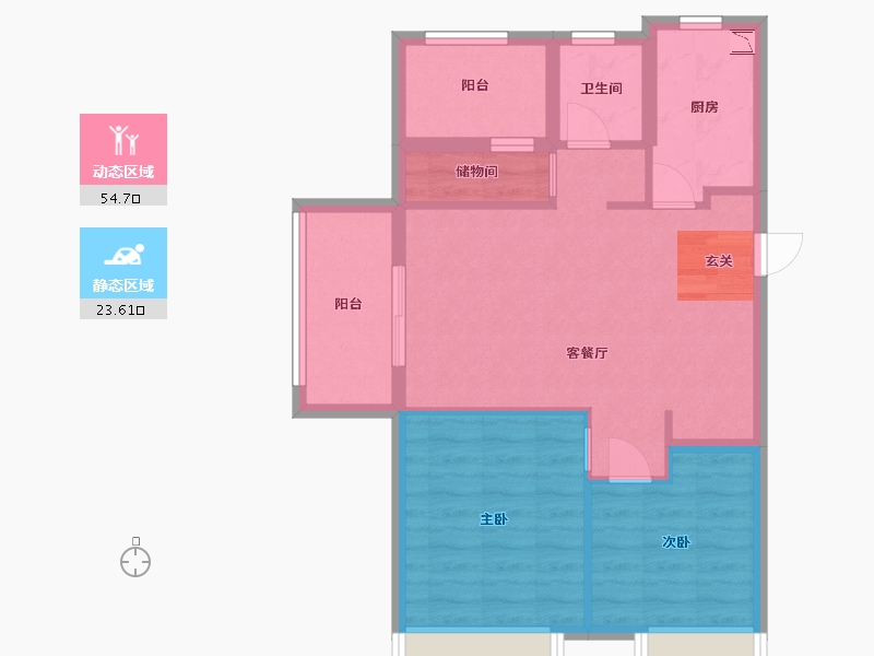 江苏省-南京市-保利荣盛合悦-69.81-户型库-动静分区