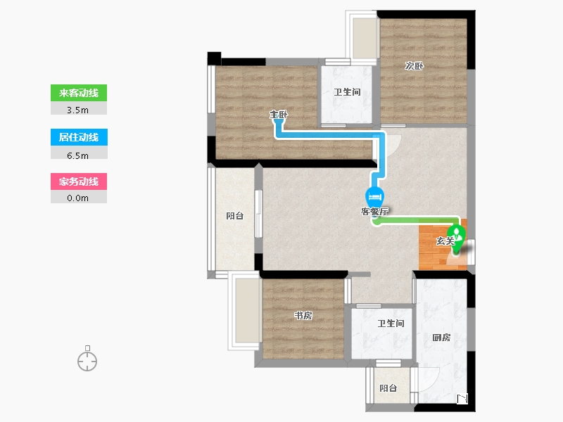 重庆-重庆市-阳光城・翡丽公园-72.78-户型库-动静线