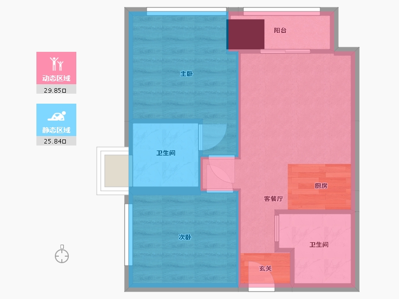 重庆-重庆市-太子・金海湾-48.95-户型库-动静分区