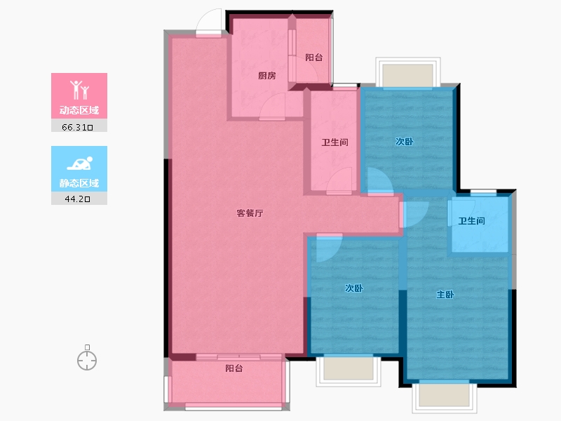 河北省-邢台市-邢台天山熙湖-98.78-户型库-动静分区