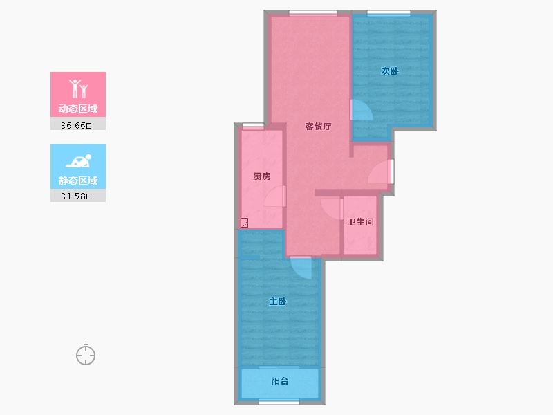 北京-北京市-西山荟景嘉园-60.62-户型库-动静分区