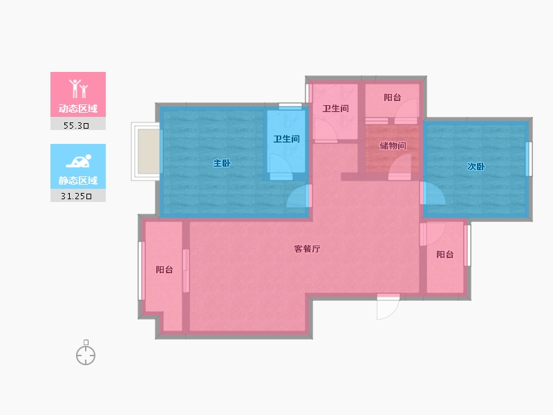 四川省-广安市-御府龙庭-75.89-户型库-动静分区