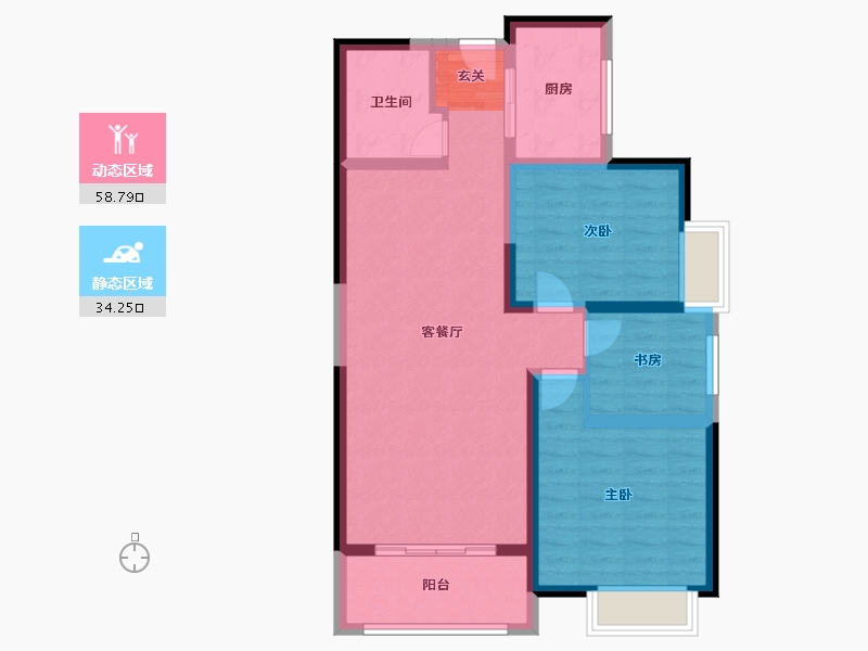 陕西省-咸阳市-中央领域-82.98-户型库-动静分区