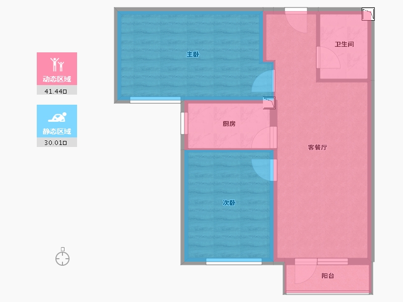 北京-北京市-正商明苑-63.81-户型库-动静分区