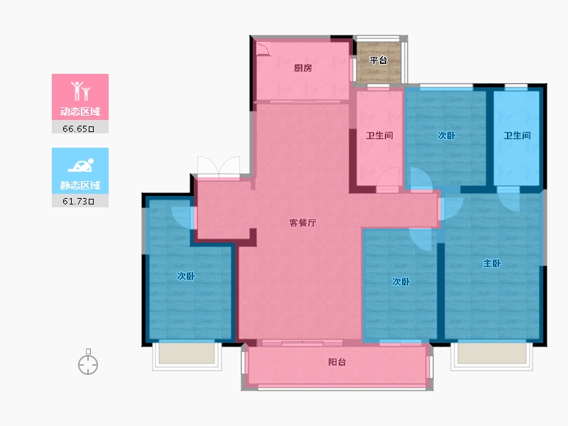 河北省-唐山市-石城雅居-117.68-户型库-动静分区