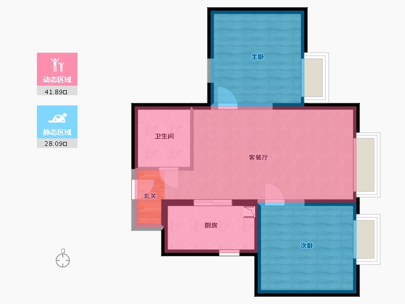 江苏省-南通市-京贸国际城-62.28-户型库-动静分区