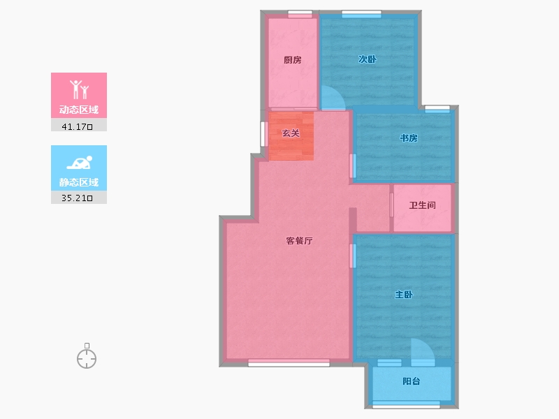 江苏省-南通市-首开缇香郡-68.34-户型库-动静分区