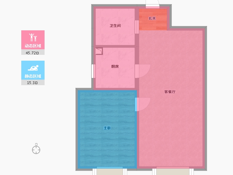 江苏省-南通市-京贸国际城-54.72-户型库-动静分区