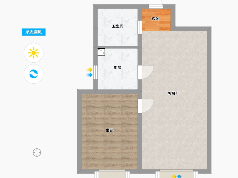 江苏省-南通市-京贸国际城-54.72-户型库-采光通风