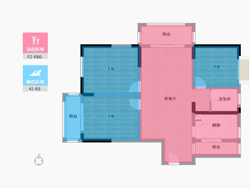 湖北省-宜昌市-樵湖街8号-84.06-户型库-动静分区