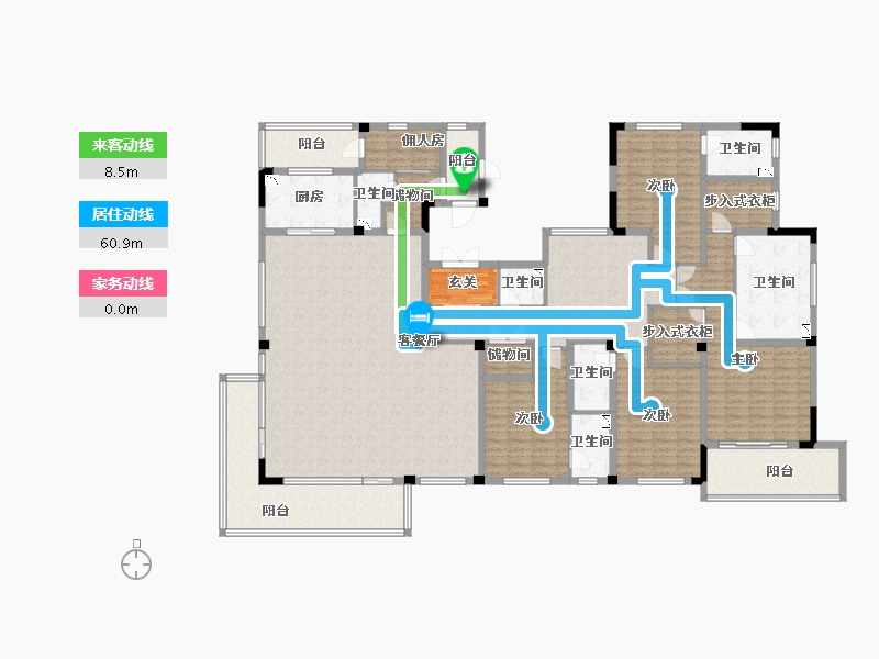 山东省-烟台市-大鱼VILLA-263.88-户型库-动静线