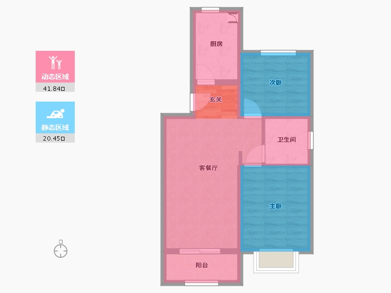 北京-北京市-亿博棠樾府-54.81-户型库-动静分区