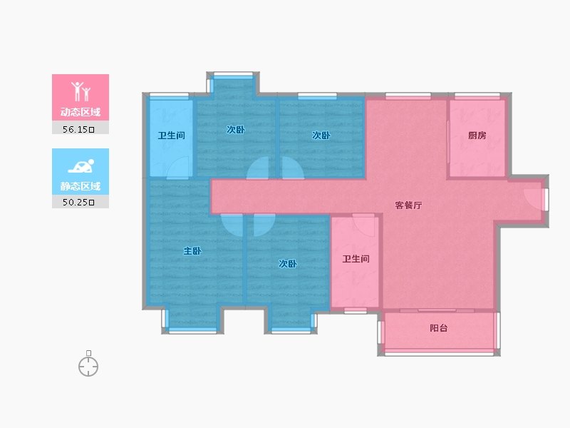 湖南省-株洲市-中建江湾壹号-96.73-户型库-动静分区