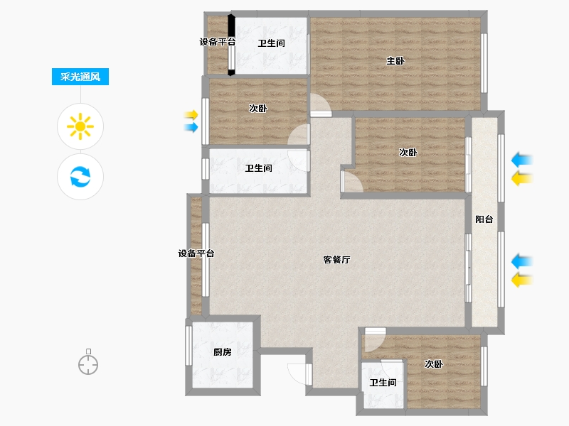 山东省-潍坊市-恒信弥水春风-138.15-户型库-采光通风