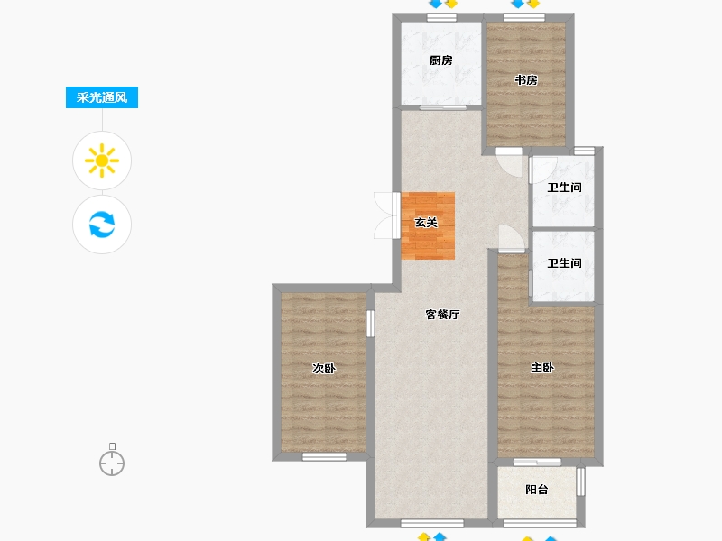 北京-北京市-京南首府-92.67-户型库-采光通风