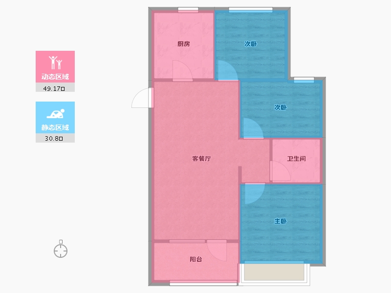 山东省-青岛市-首创·禧悦天海-73.00-户型库-动静分区