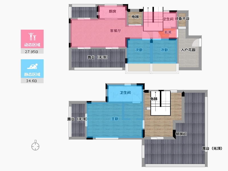 北京-北京市-融创一池半海-115.74-户型库-动静分区