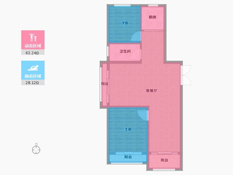 山东省-潍坊市-东方天韵-82.50-户型库-动静分区