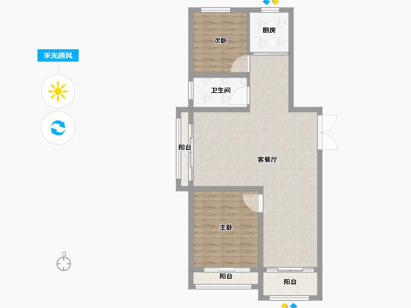 山东省-潍坊市-东方天韵-82.50-户型库-采光通风