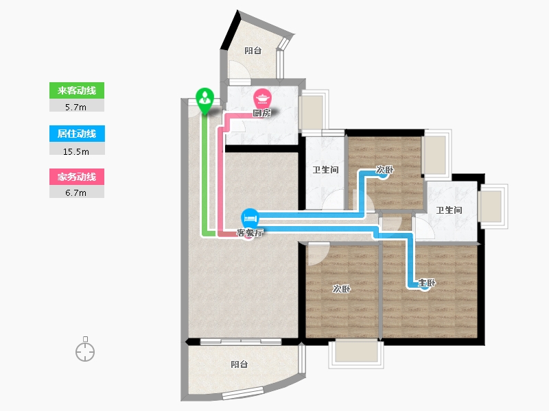 广东省-深圳市-丽晶国际-84.80-户型库-动静线