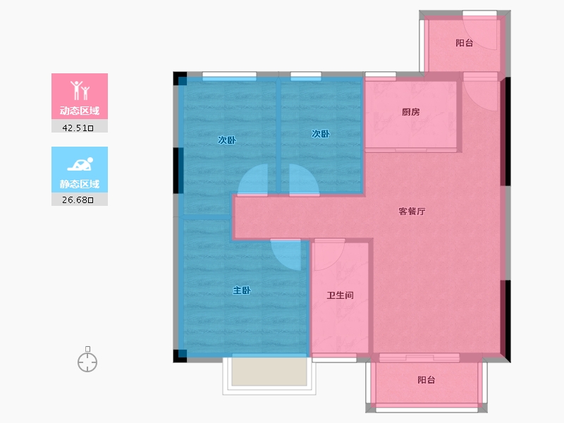 广西壮族自治区-南宁市-古汇壹号-62.24-户型库-动静分区