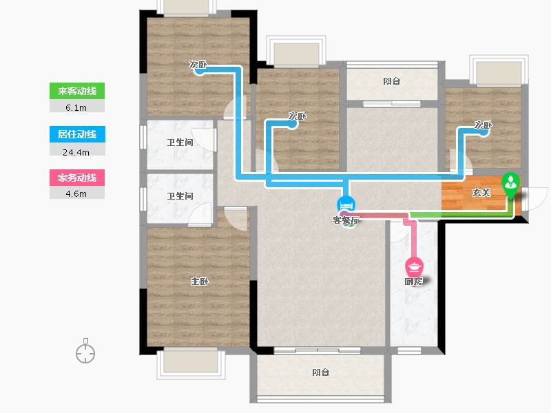 湖南省-郴州市-三江花苑-110.23-户型库-动静线