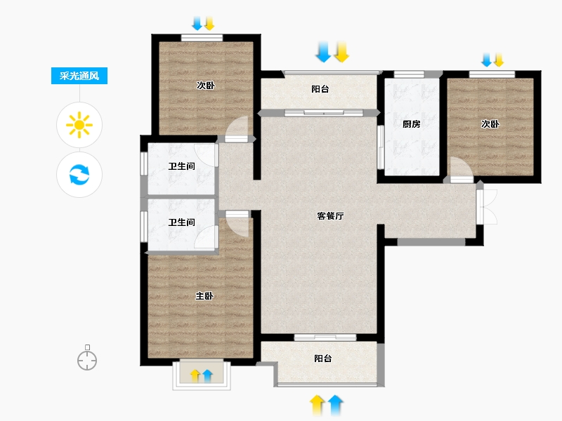 青海省-西宁市-德杰・状元府邸-100.00-户型库-采光通风