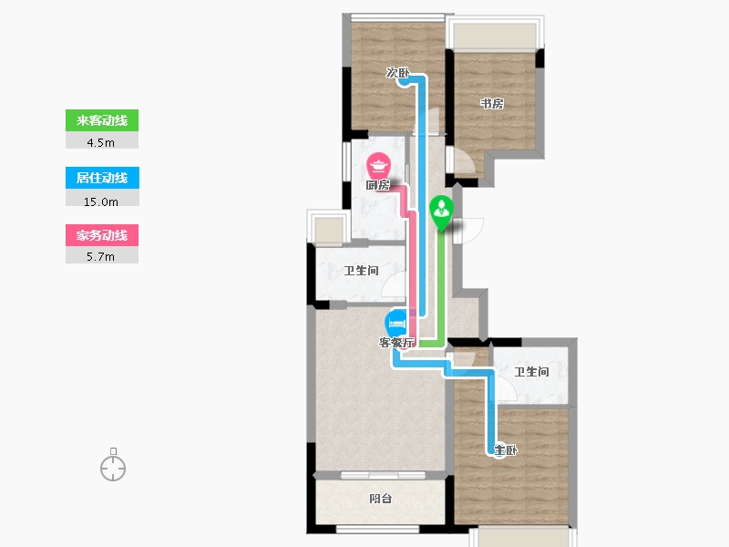 江苏省-苏州市-越秀江南悦府-73.50-户型库-动静线