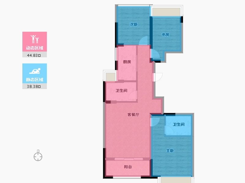 江苏省-苏州市-越秀江南悦府-73.50-户型库-动静分区