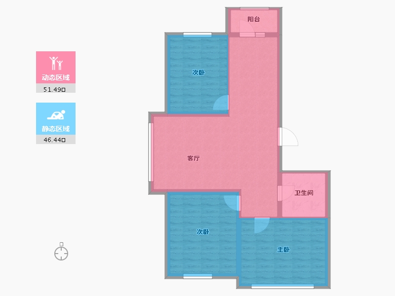 黑龙江省-哈尔滨市-华居水木天成-88.80-户型库-动静分区