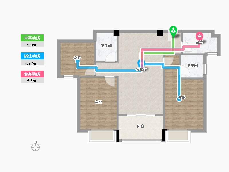 浙江省-温州市-温润花苑-78.01-户型库-动静线