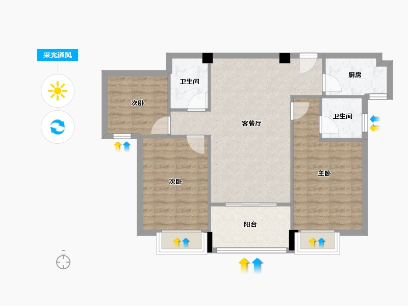 浙江省-温州市-温润花苑-78.01-户型库-采光通风