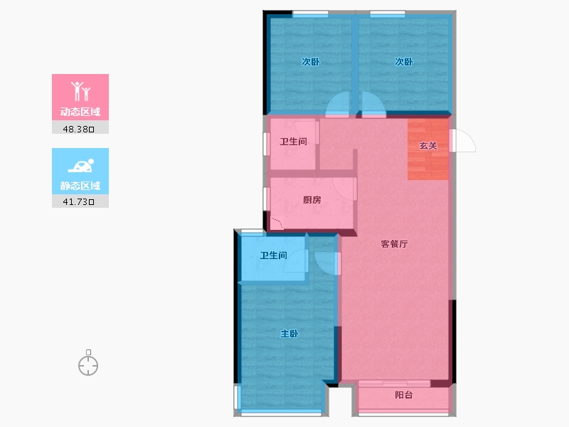 陕西省-榆林市-北伟名居-79.90-户型库-动静分区