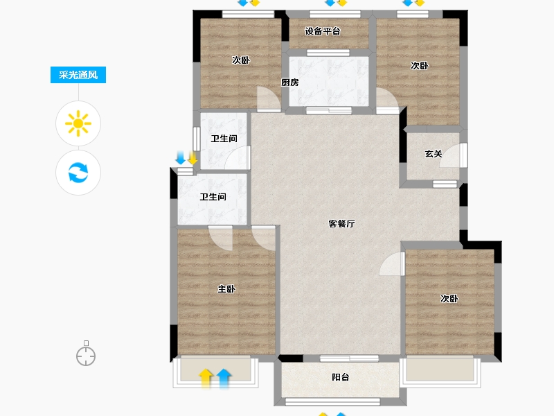 浙江省-湖州市-奥园誉尚府-101.01-户型库-采光通风