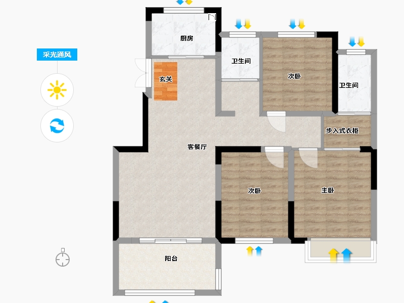 河南省-鹤壁市-富春江锦园-97.00-户型库-采光通风