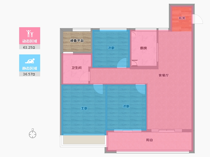 浙江省-舟山市-杨柳郡-94.01-户型库-动静分区