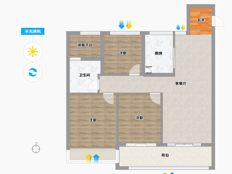 浙江省-舟山市-杨柳郡-94.01-户型库-采光通风