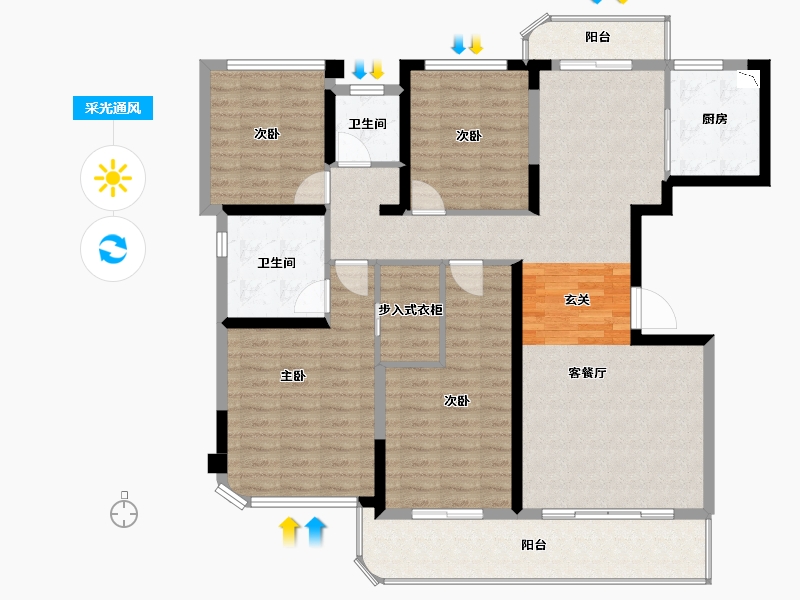 四川省-成都市-德商御�Z天骄-126.01-户型库-采光通风