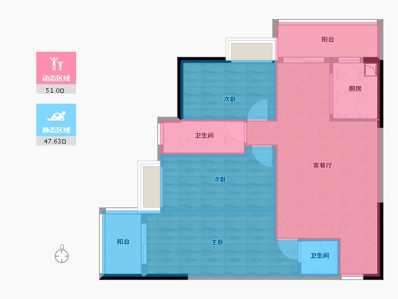 广东省-广州市-淘金半山豪庭-89.39-户型库-动静分区