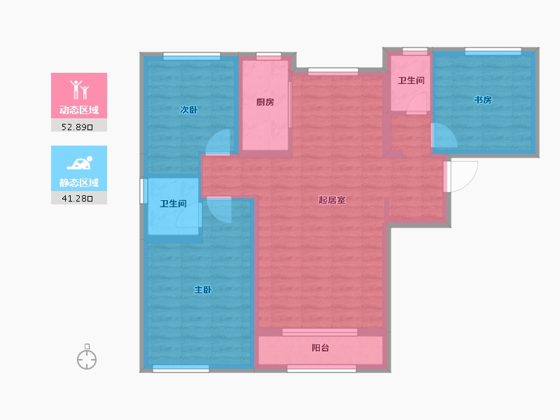 天津-天津市-宝境棠棣家园-83.93-户型库-动静分区