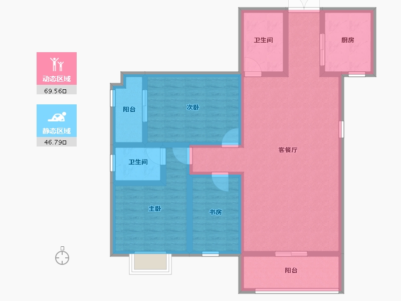 陕西省-西安市-蓝海星座-103.19-户型库-动静分区