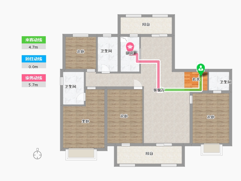 江苏省-扬州市-艺树院-136.00-户型库-动静线