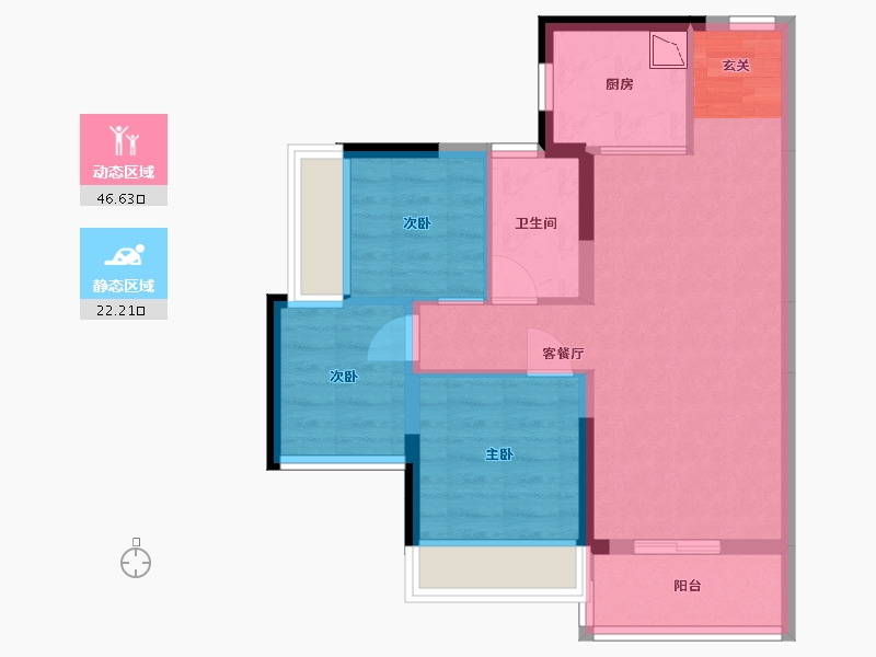 广东省-惠州市-碧桂园中洲・云麓花园-60.61-户型库-动静分区