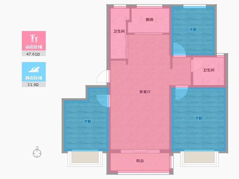 河北省-沧州市-金街家园-70.50-户型库-动静分区